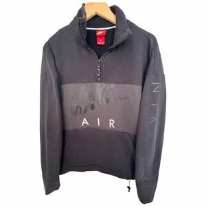 Nike Air Quarter Zip Sweatshirt Mens S Black Gray